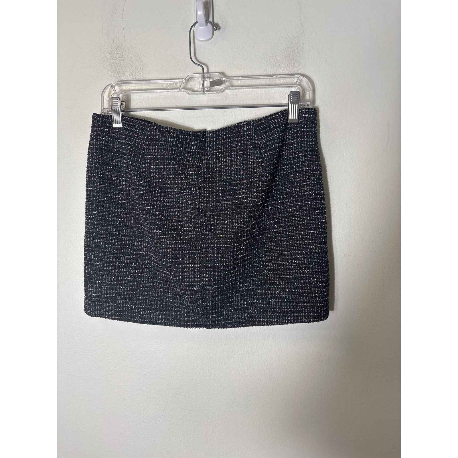 Camila Coelho Black Tweed Mini Skirt Sz M