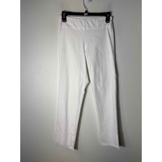 Estelle and Finn White Pull On Straight Leg Ankle Pants Sz 2