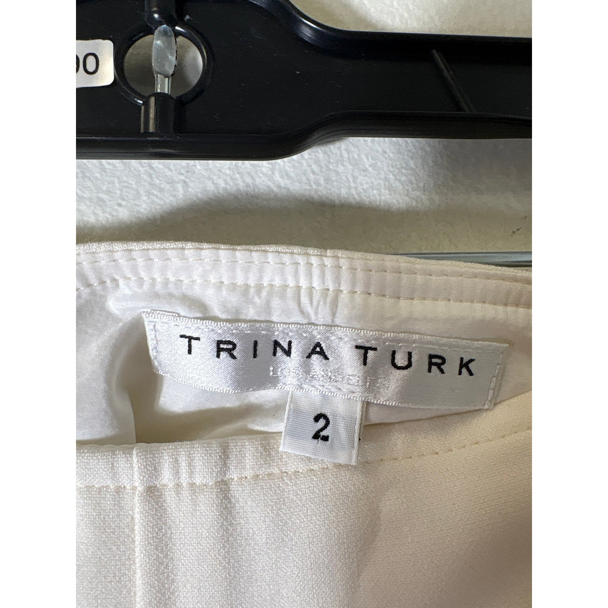 Trina Turk Off White Flat Front Wide Leg Dress Pants Sz 2