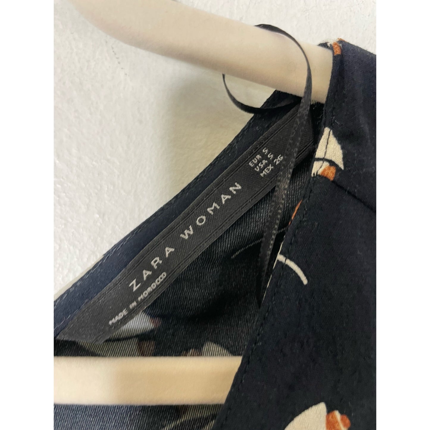 Zara Woman Black Patterned Tank Top Sz S