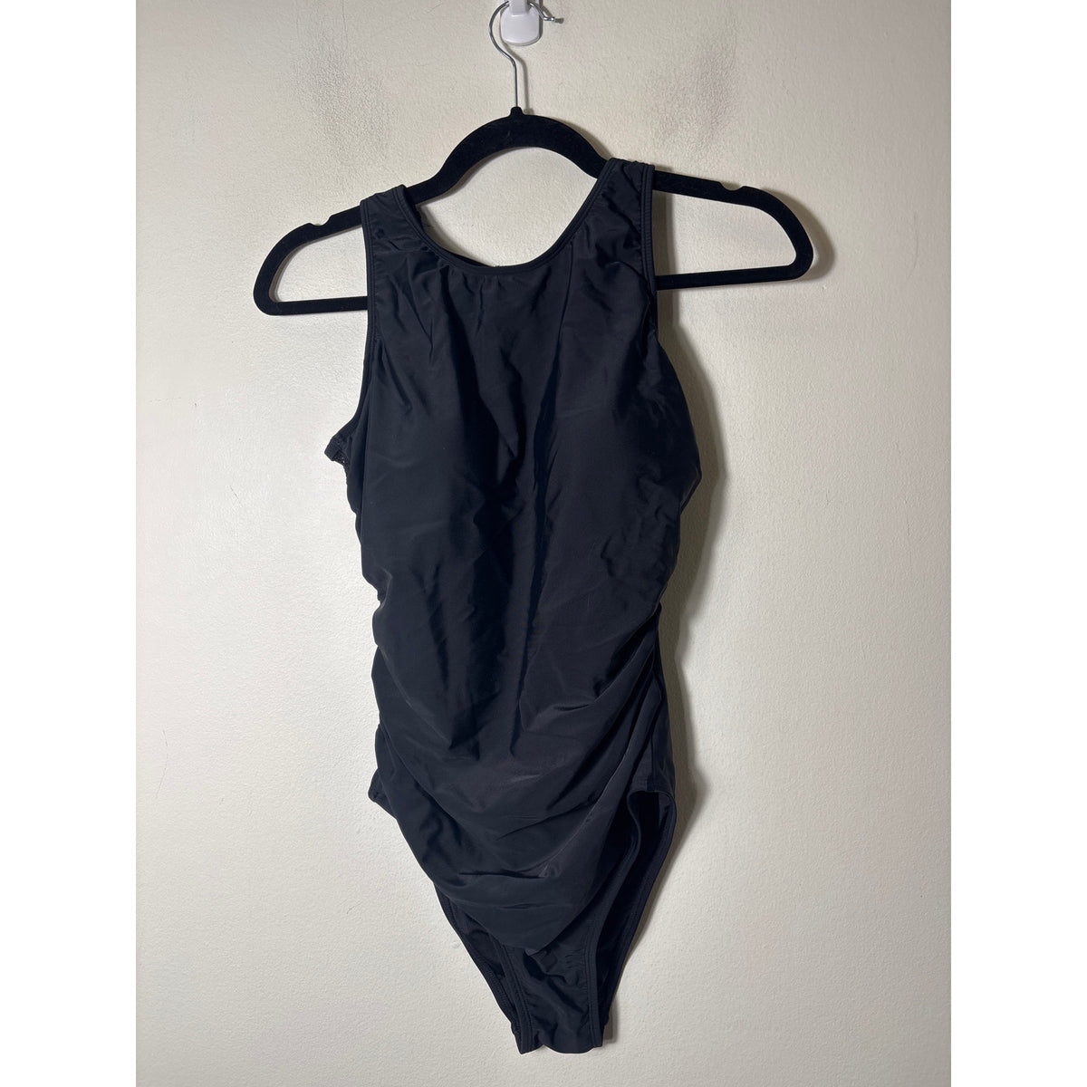 NWT Cupshe Black One Piece Ruched Bathing Suit Sz S