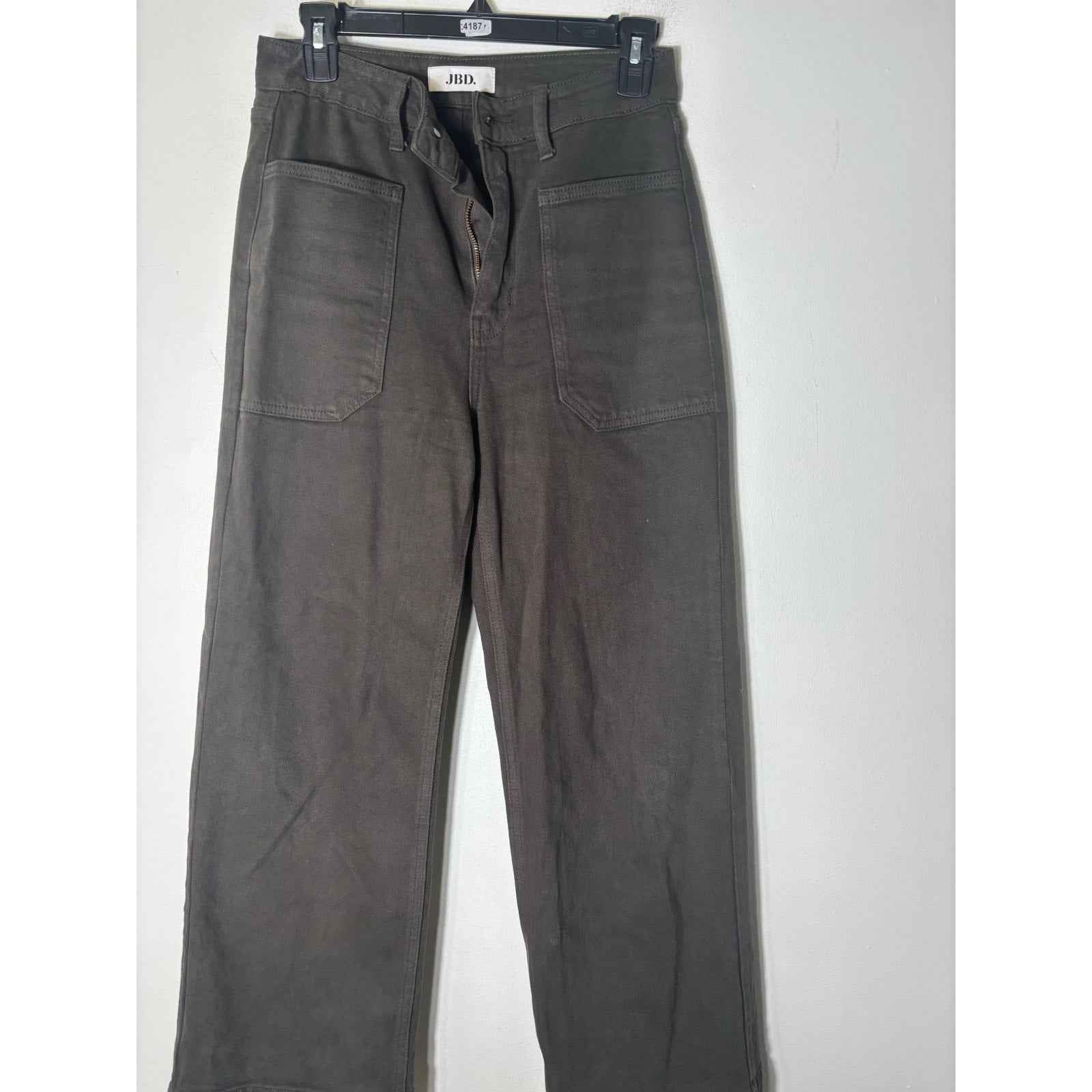 JBD Olive Green Front Pocket Wide Leg Denim Sz 26