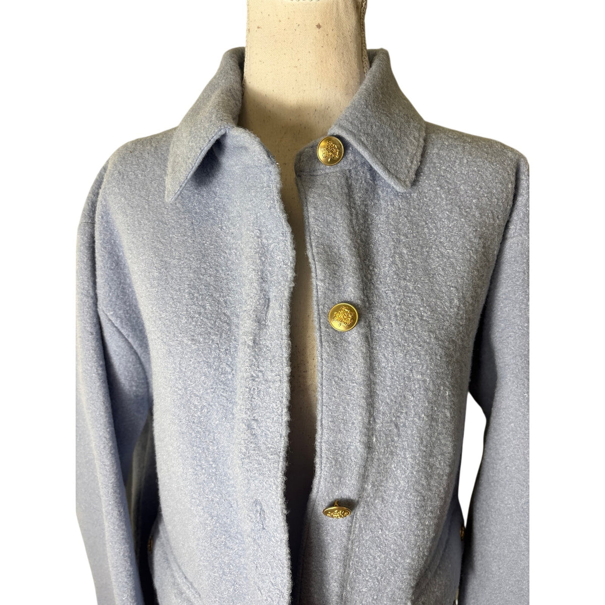 NWT J. Crew Sky Blue Boule Coat Sz L
