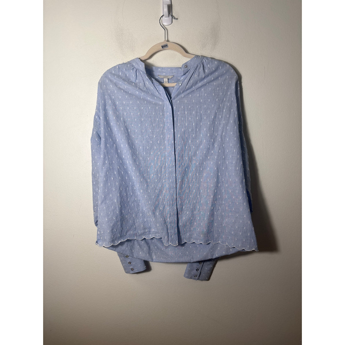 Joie Light Blue Long Sleeve Textured Cotton Button Up Shirt Sz S