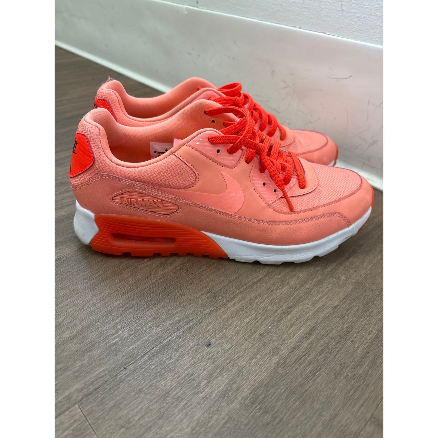 Nike Air Max 90 Ultra Neon Orange Tennis Shoe Sz 10