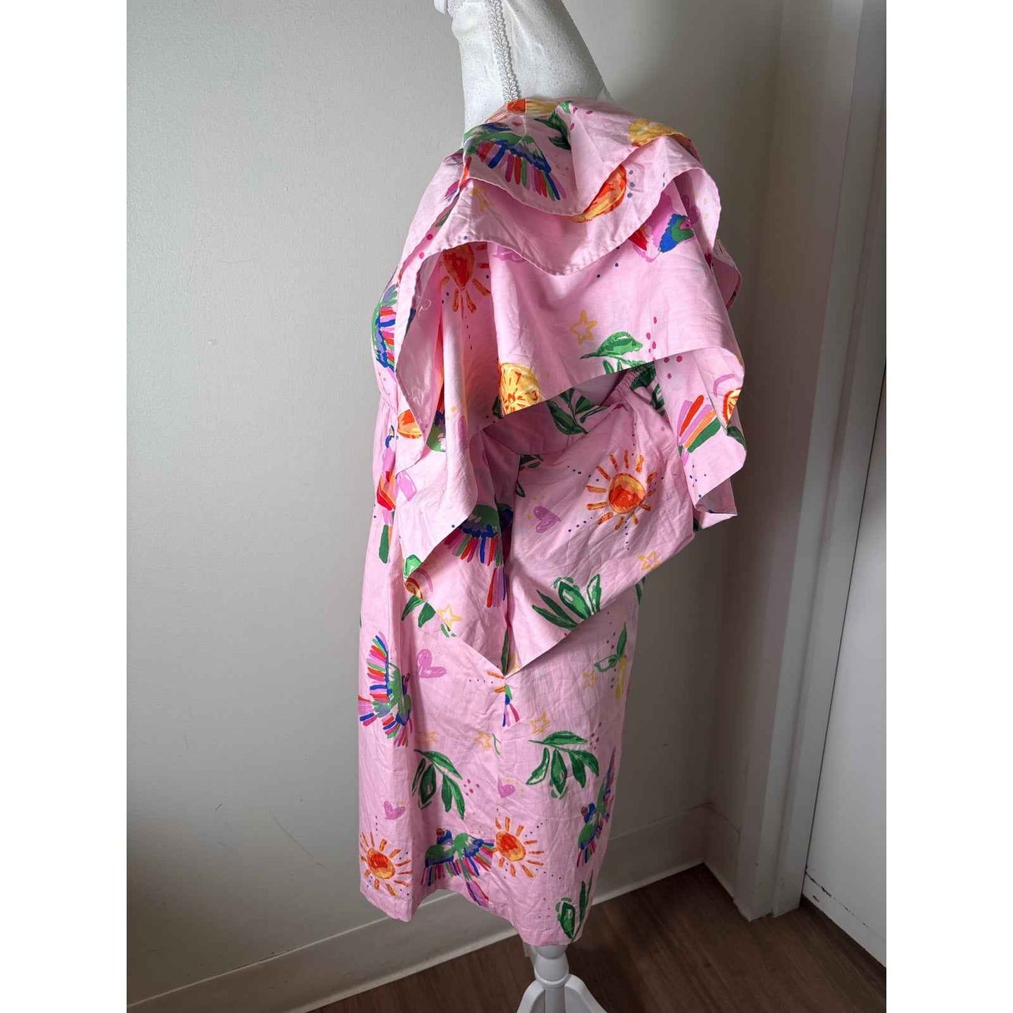 NWT Karlie Pink Tuscan Fruit Cotton Mini Dress Sz S