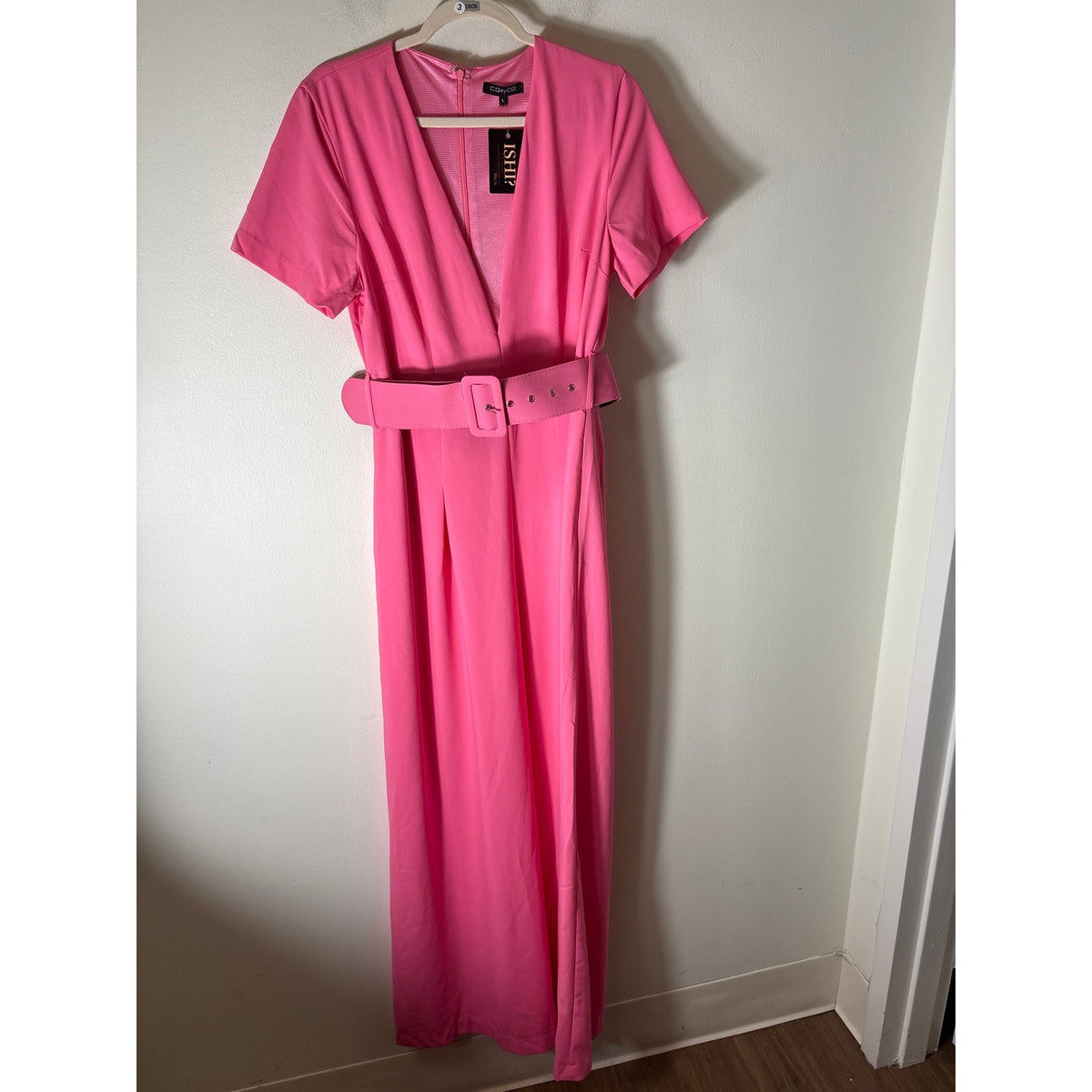 NWT CQ by CQ Bubblegum Pink Short Sleeve Jumpsuit Sz L