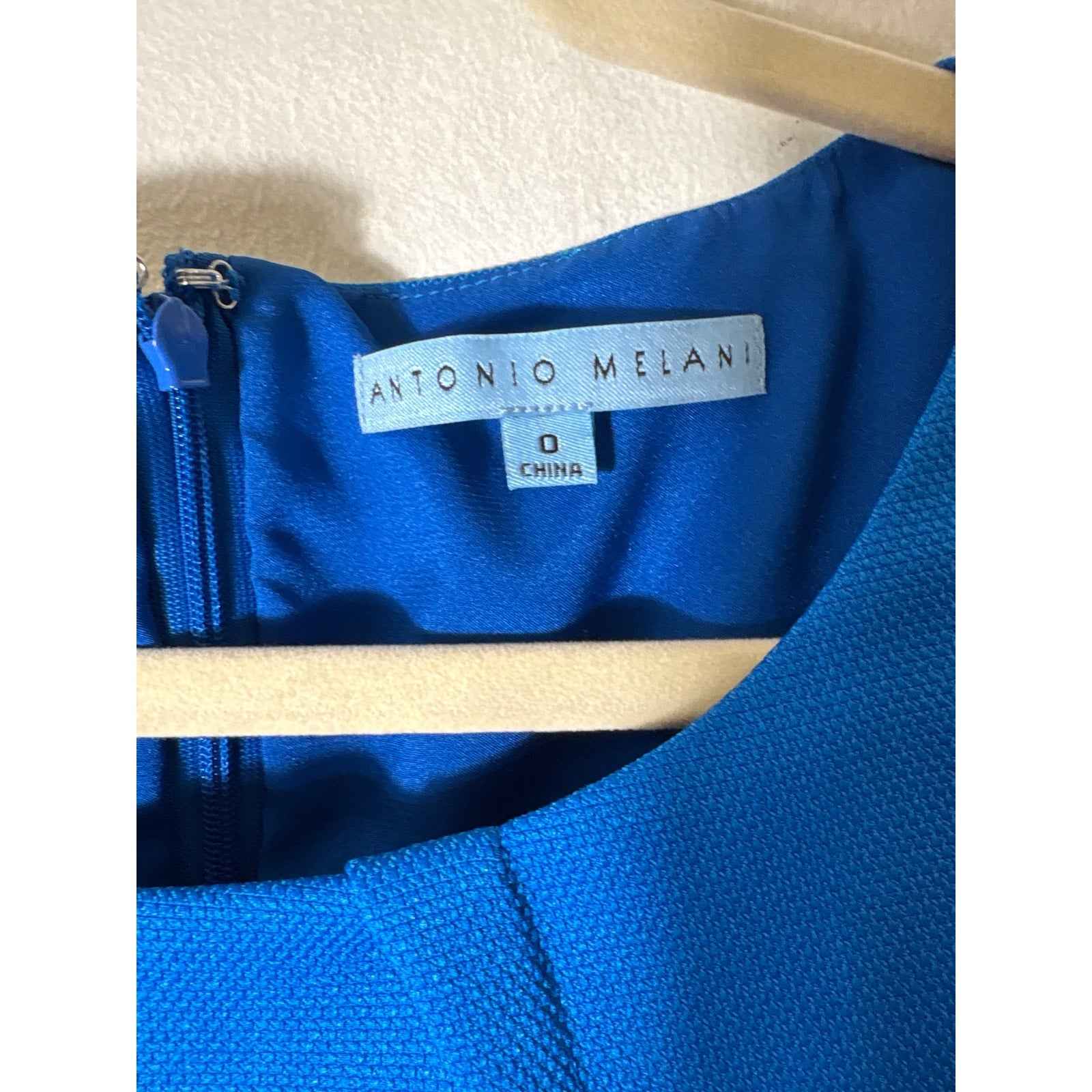 NWT Antonio Melani Bright Blue Sleeveless Peplum Midi Dress Sz 0
