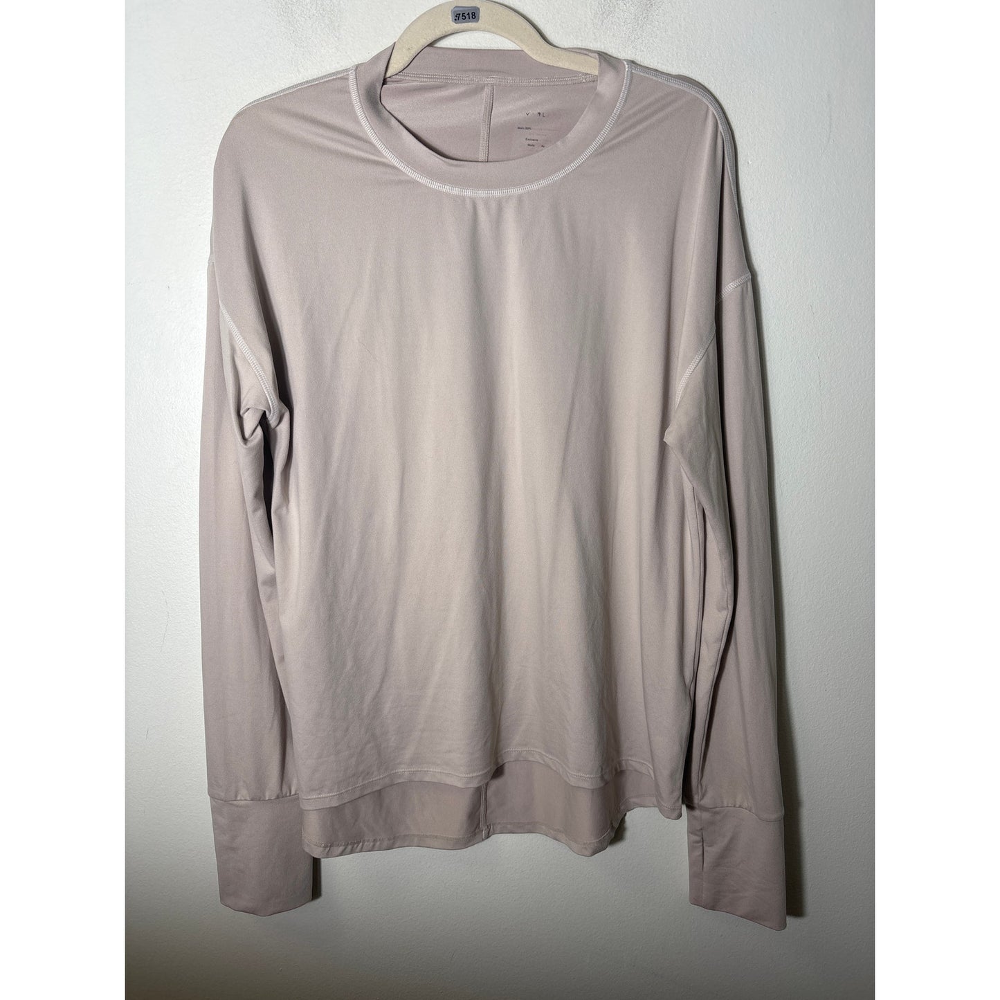 Varley Khaki Long Sleeve Athletic Top Sz L