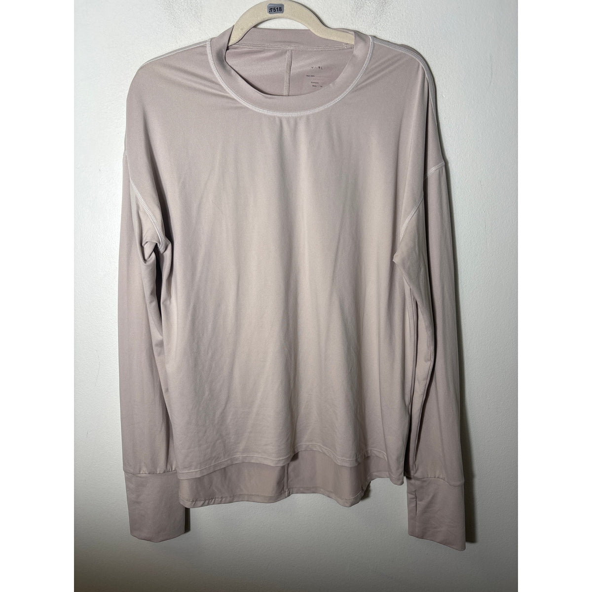 Varley Khaki Long Sleeve Athletic Top Sz L