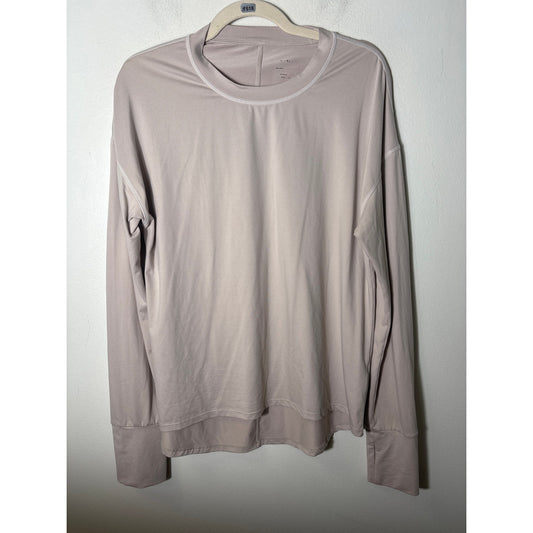 Varley Khaki Long Sleeve Athletic Top Sz L