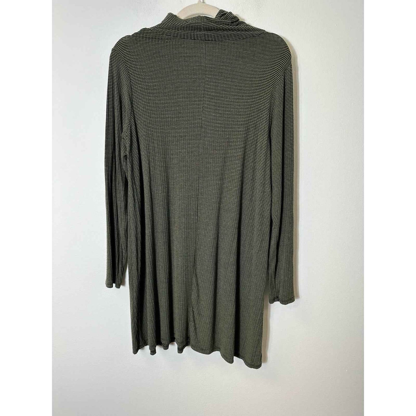 Love In Green Striped Jersey Turtleneck Dress Sz M