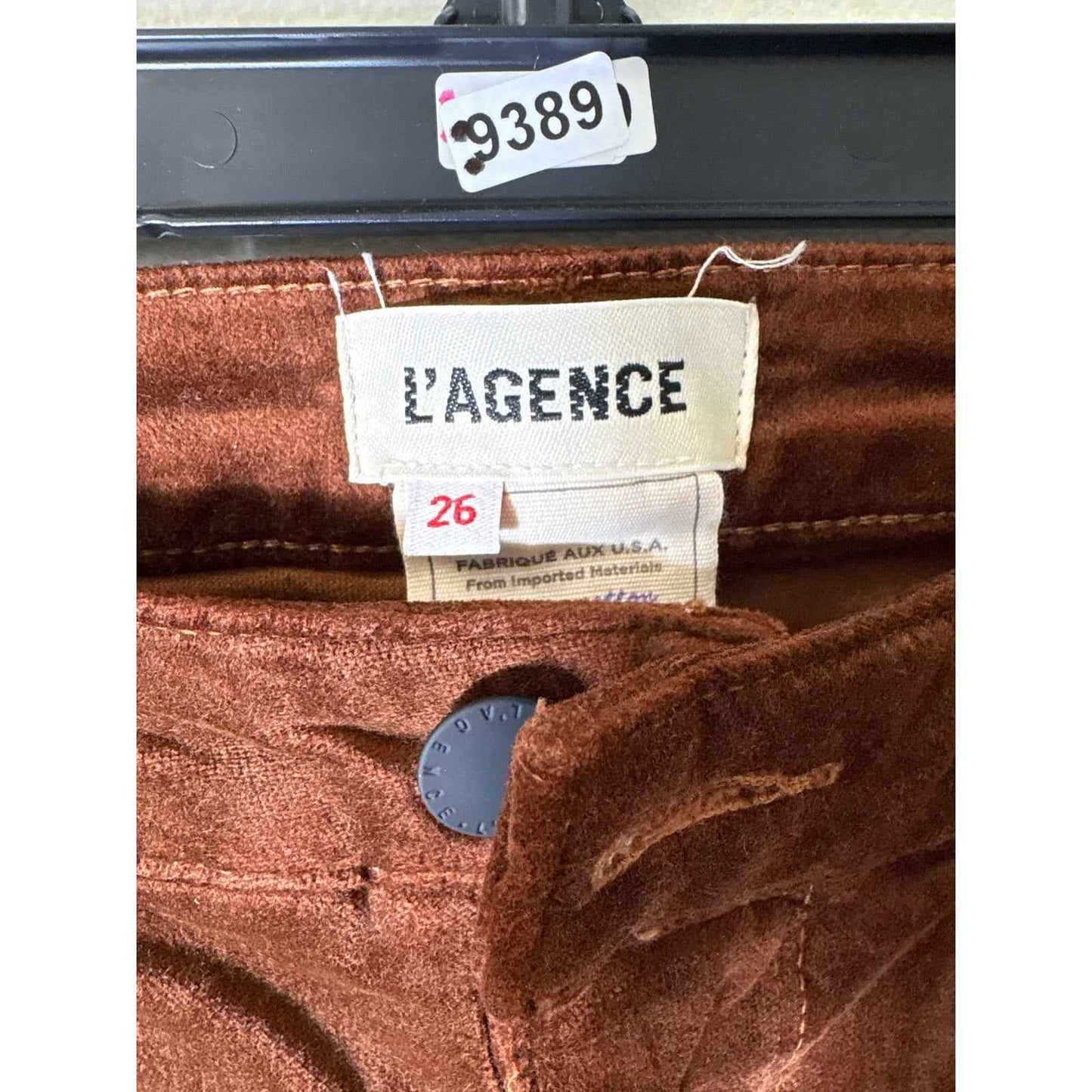 L'Agence Brown Velvet Denim Sz 26