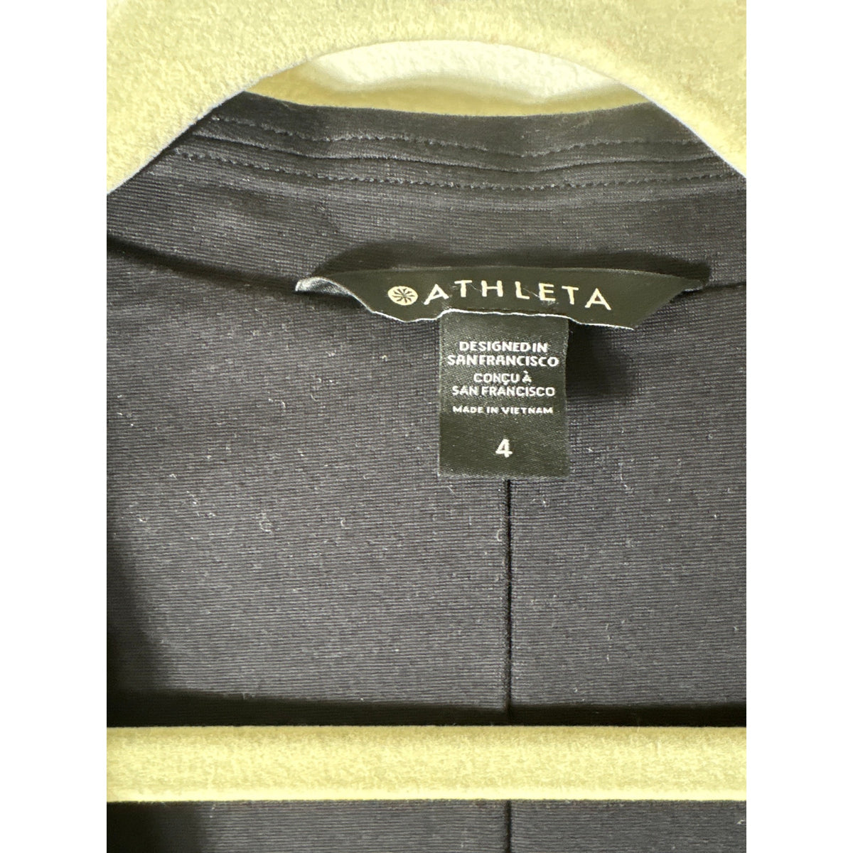 Athleta Black Sweatshirt Open Cardigan Sz 4