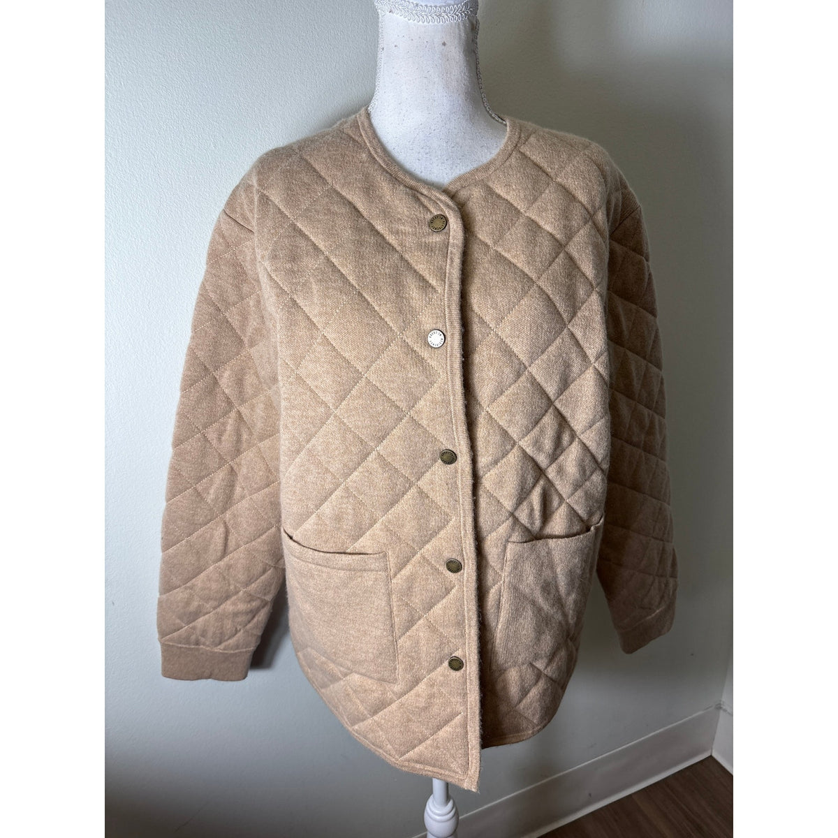 Guest in Residence Knitters Tan Long Sleeve Reversible Jacket Sz M