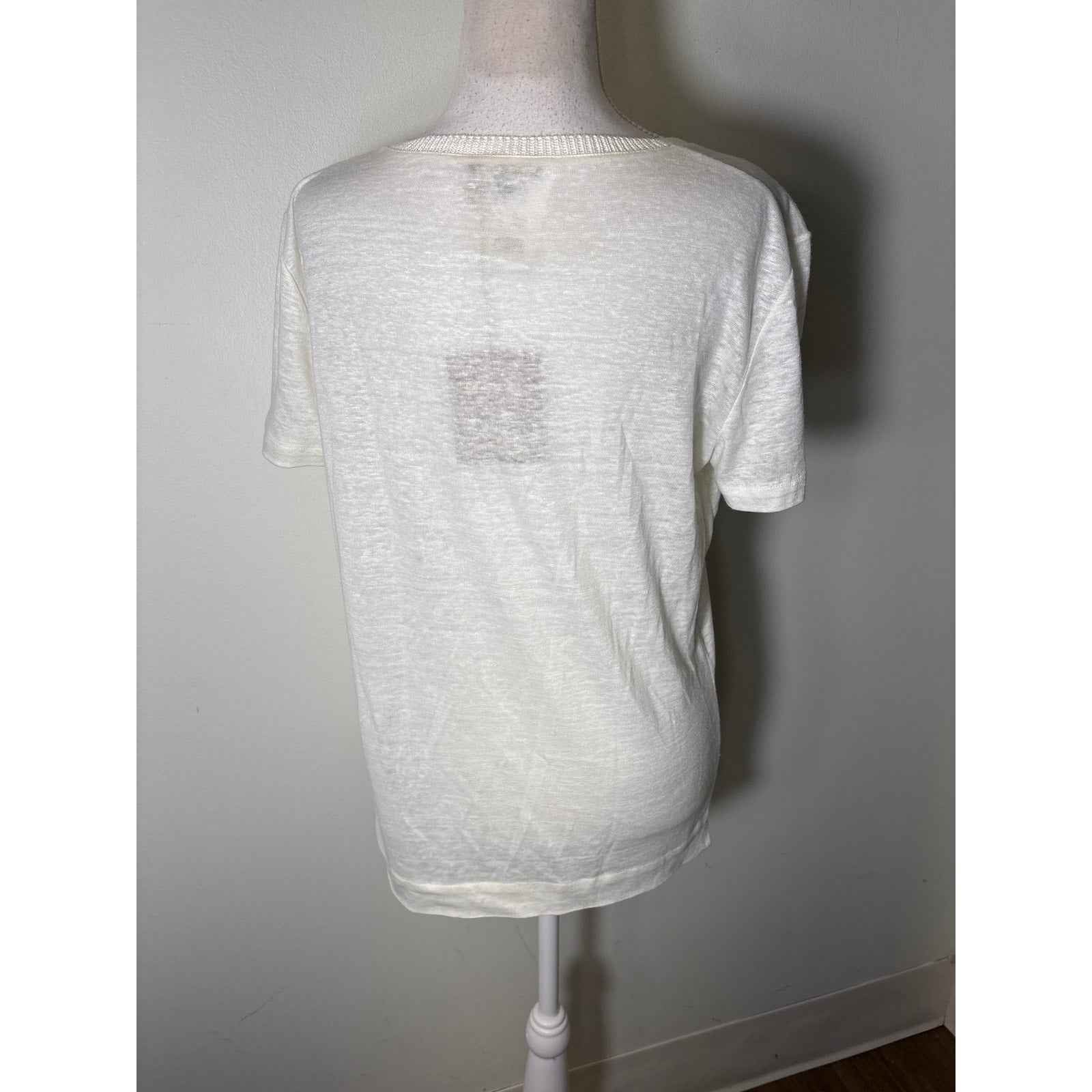 NWT Loro Piana White Short Sleeve Crew Neck Shirt Sz 44