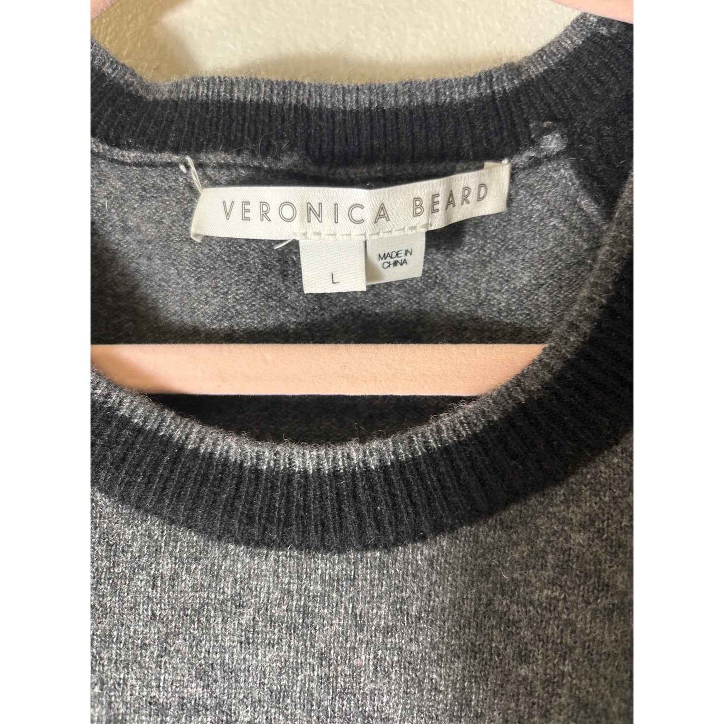 Veronica Beard Cashmere Black and Gray Sweater Sz M
