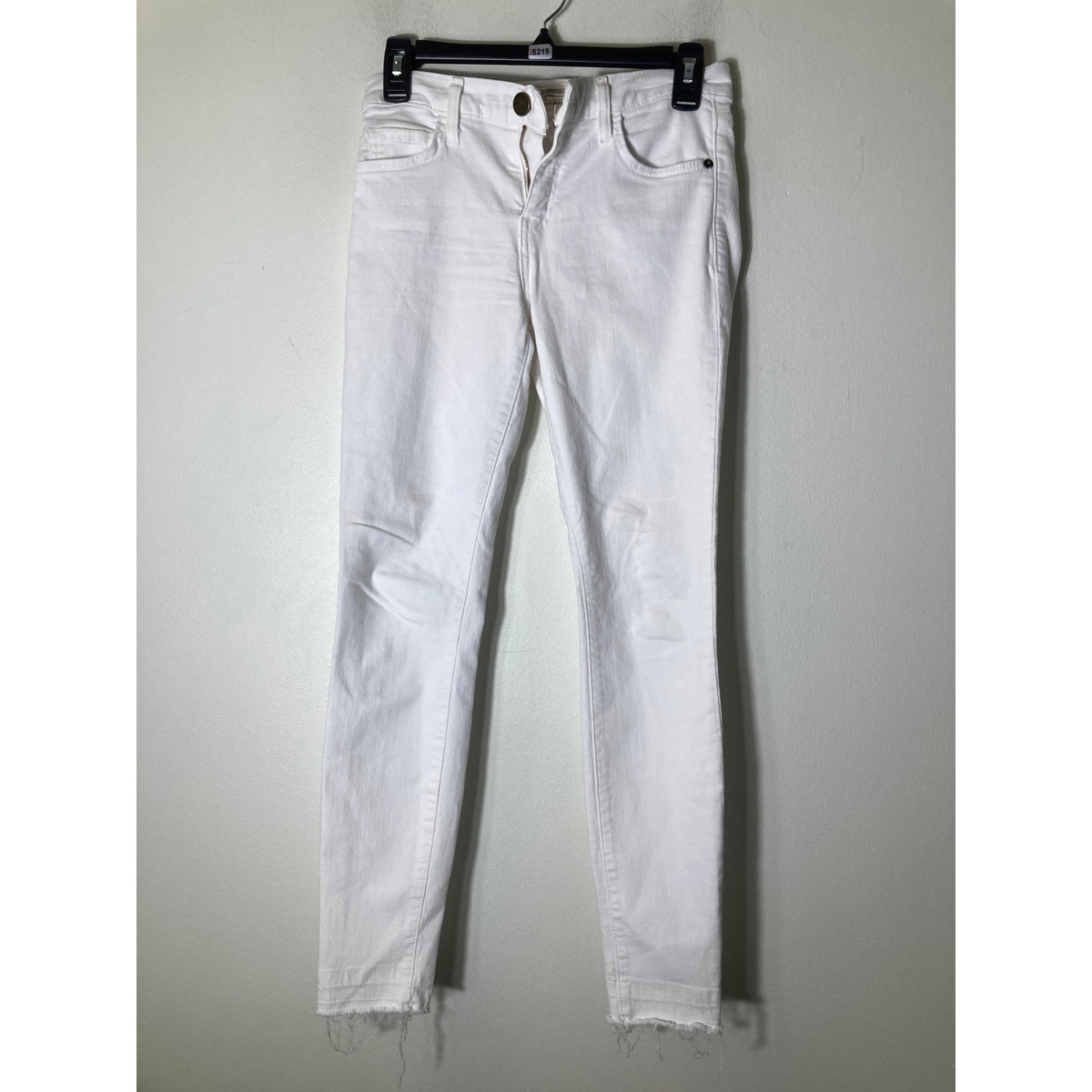 Current Elliott The Stiletto Released Hem White Denim Sz 26