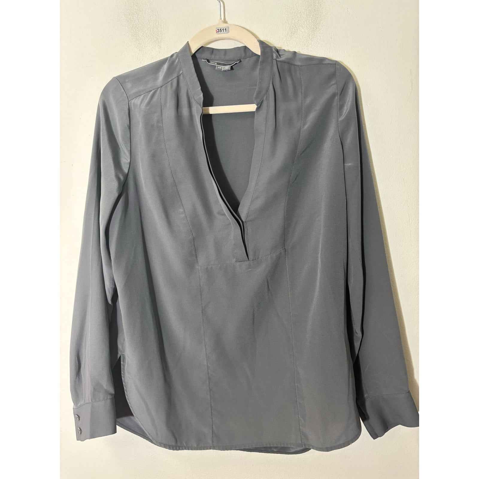 Vince Gray Silky Blouse Sz XS