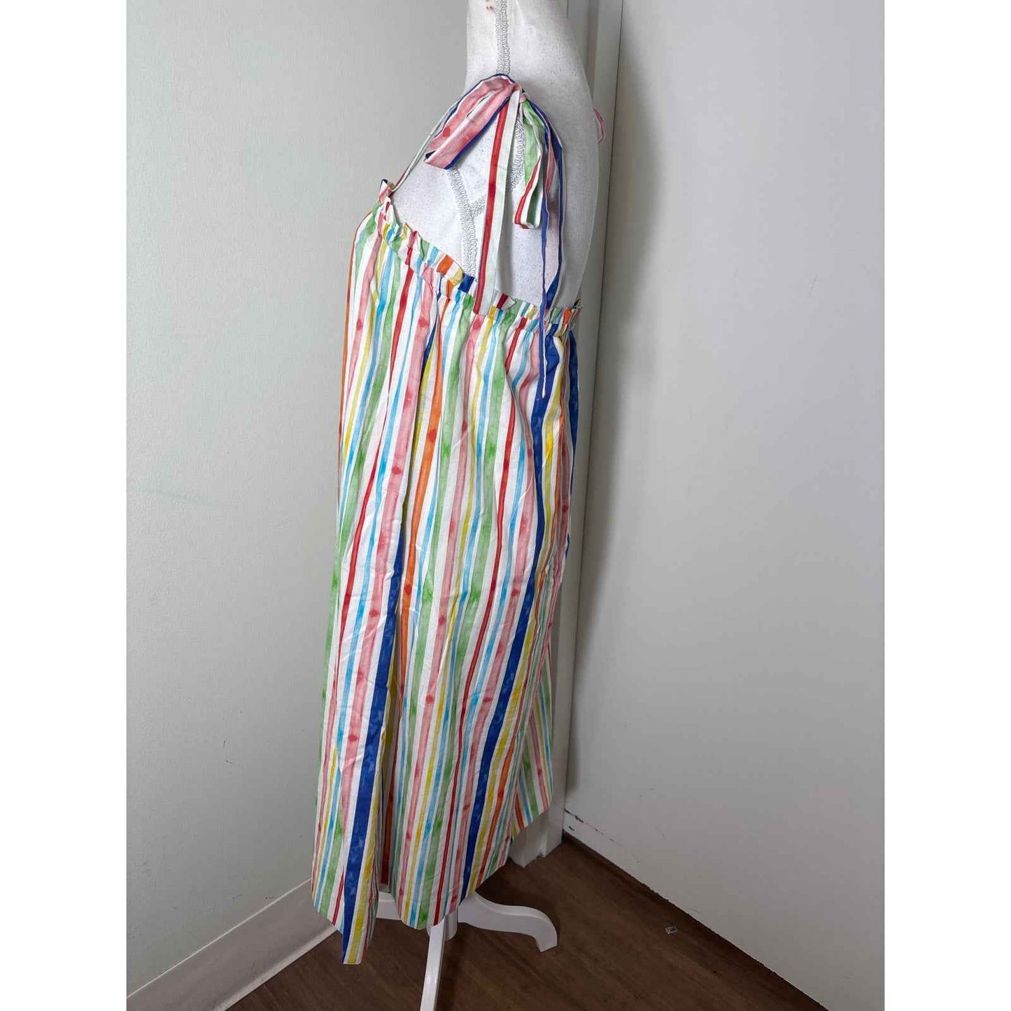 Brooke Wright Multi Color Stripe Midi Dress Sz XS/S