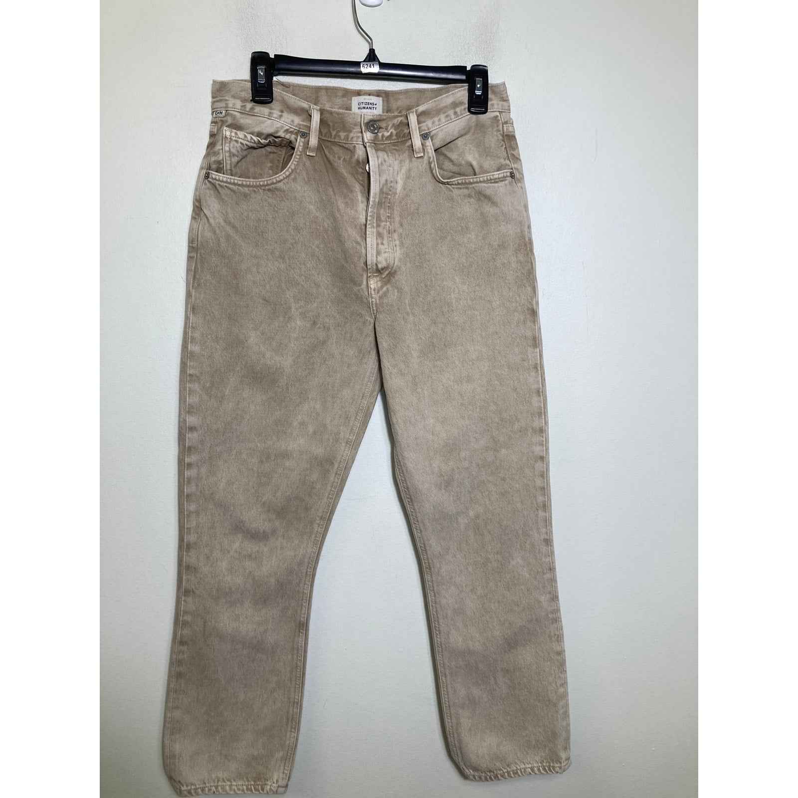 Citizens of Humanity Tan "Jolene" Straight Leg Denim Jeans Sz 28