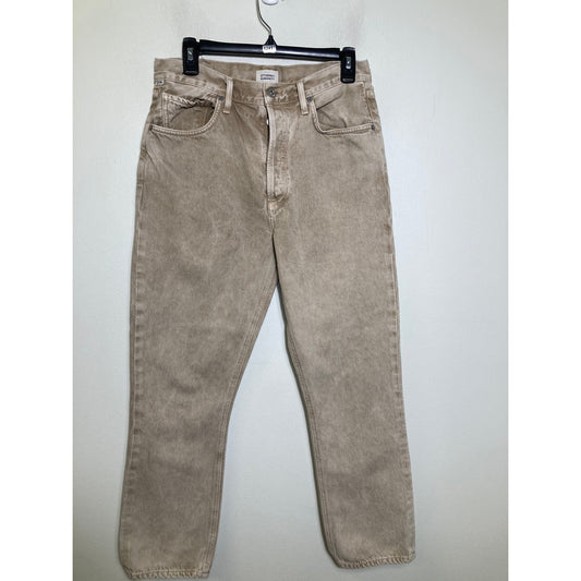 Citizens of Humanity Tan "Jolene" Straight Leg Denim Jeans Sz 28