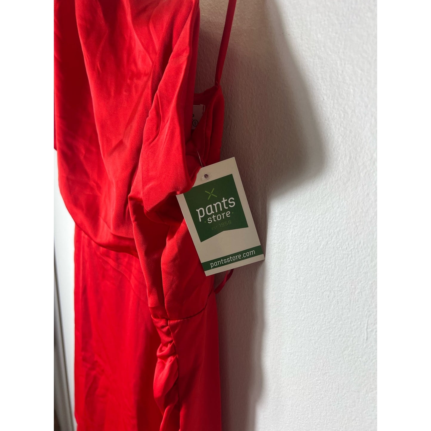 NWT The Pants Store Red one shoulder knee length dress Sz S