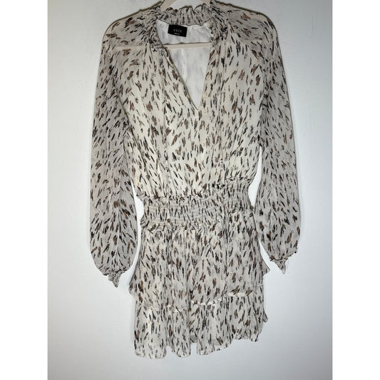 VICI Off White Long Sleeve V-Neck Blouson Dress Sz S