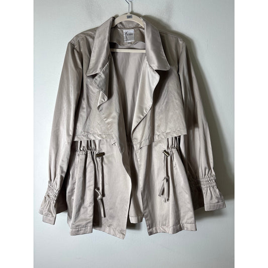Finley Champagne Long Sleeve Mid Weight Open Front JAcket Sz XL