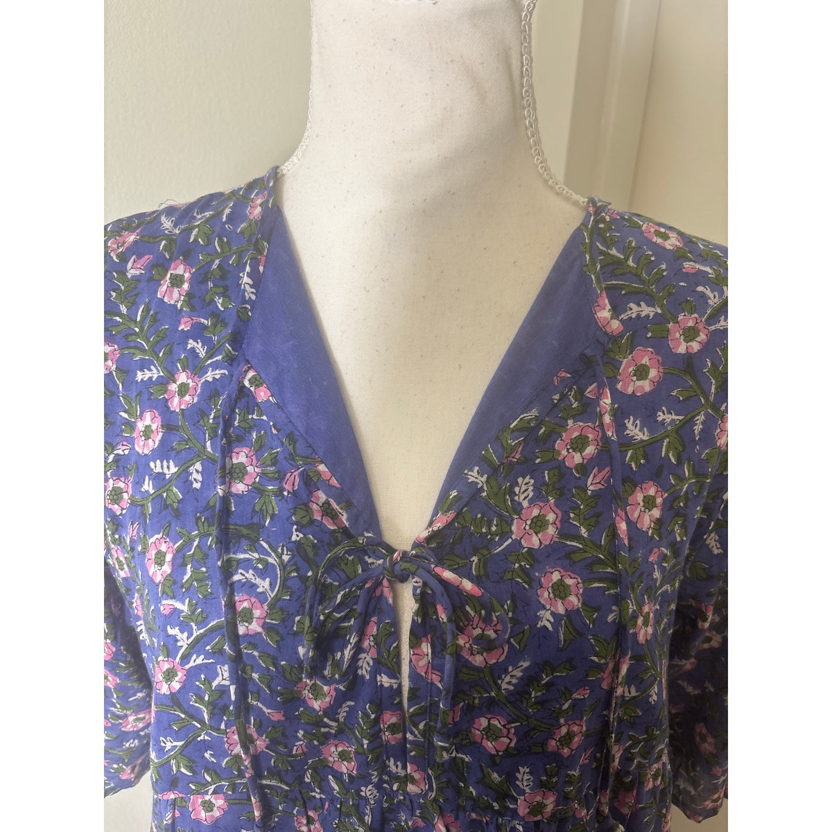 NWT India Collection by Emerson Fry Purple & Pink Floral Baby Doll Dress Sz M/L