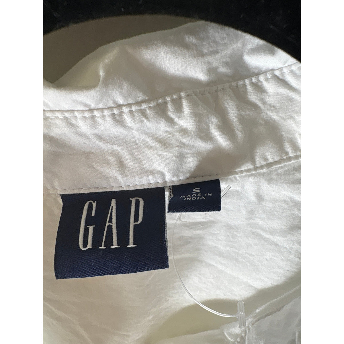 Gap White Bubble Hem Button Up Shirt Sz S