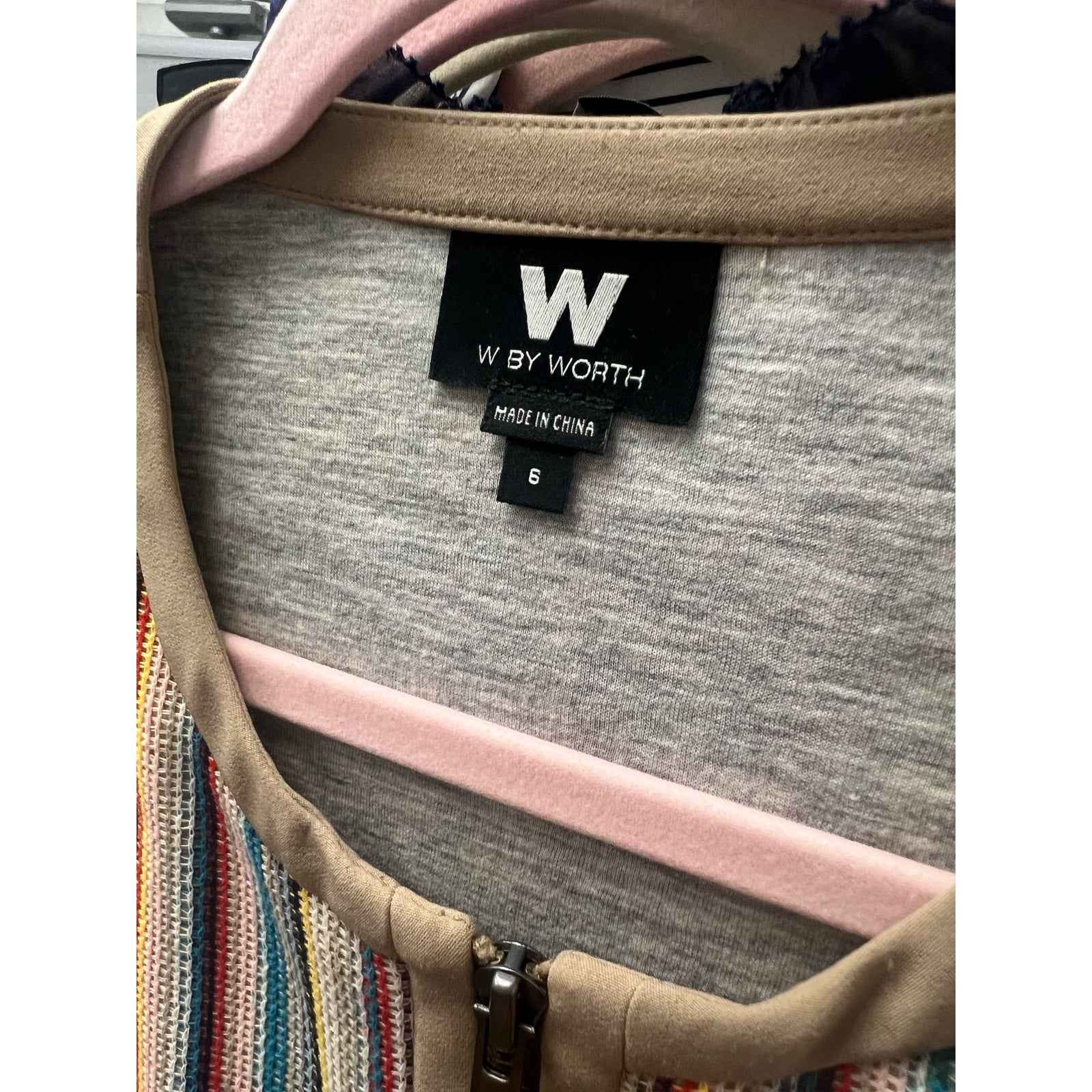 W by Worth Rainbow Zip Up Tunic Coat size 6