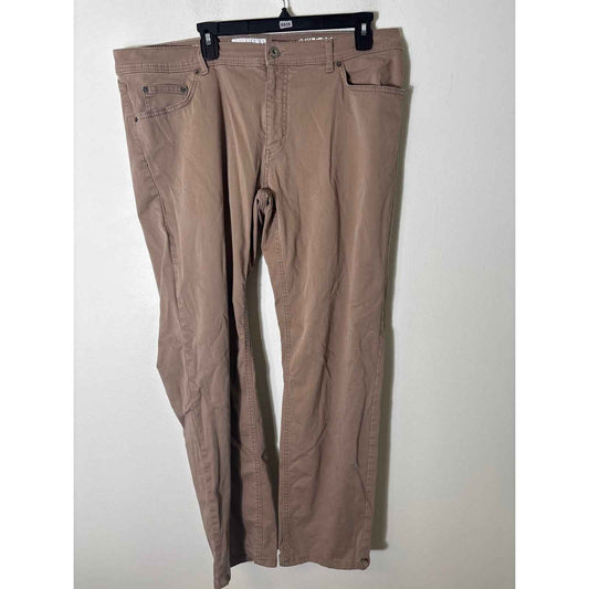 Men's Brax Feel Good Marathon Cotton Dark Tan "Cooper" Pants Sz 40x32