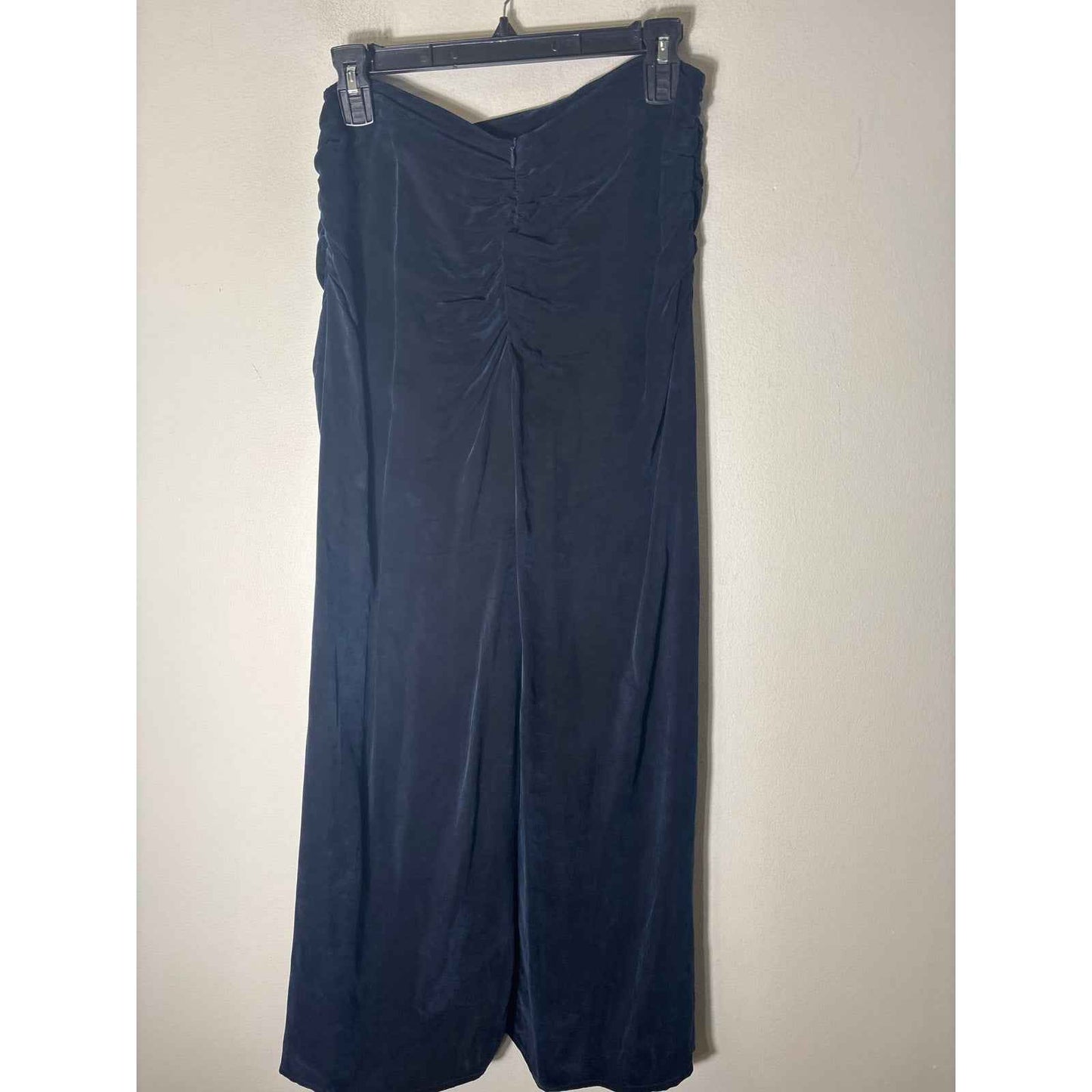 R.G. Kane Dark Blue/Black Back Zip Body Con Skirt with High Slit Sz 8