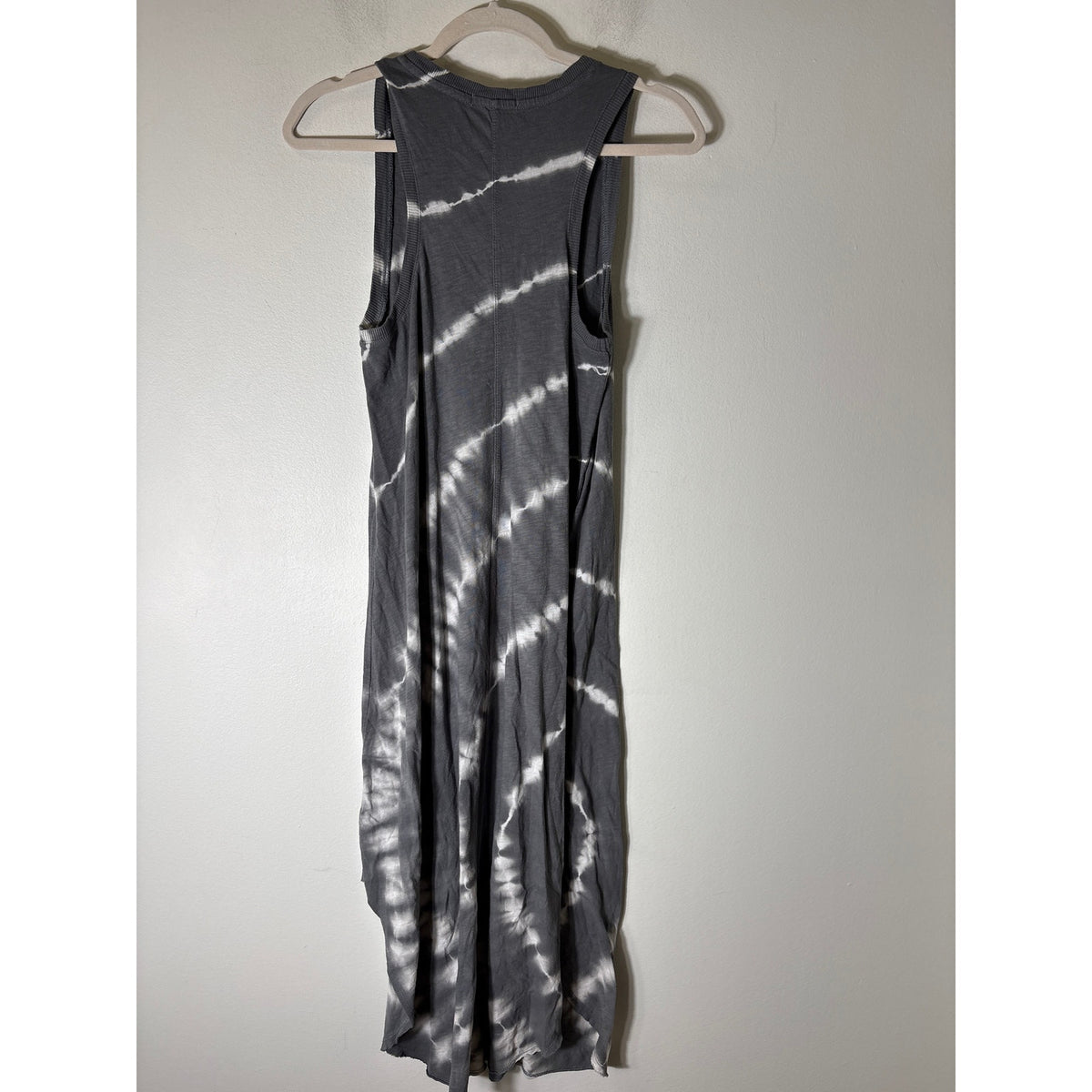 Z Supply Gray Tie Dye Sleeveless Cotton V Neck Maxi Dress Sz S