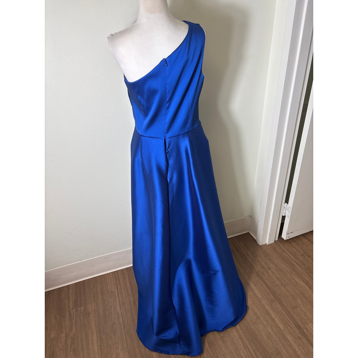 Teri Jon Cobalt Blue One Shoulder Ball Gown Sz 10