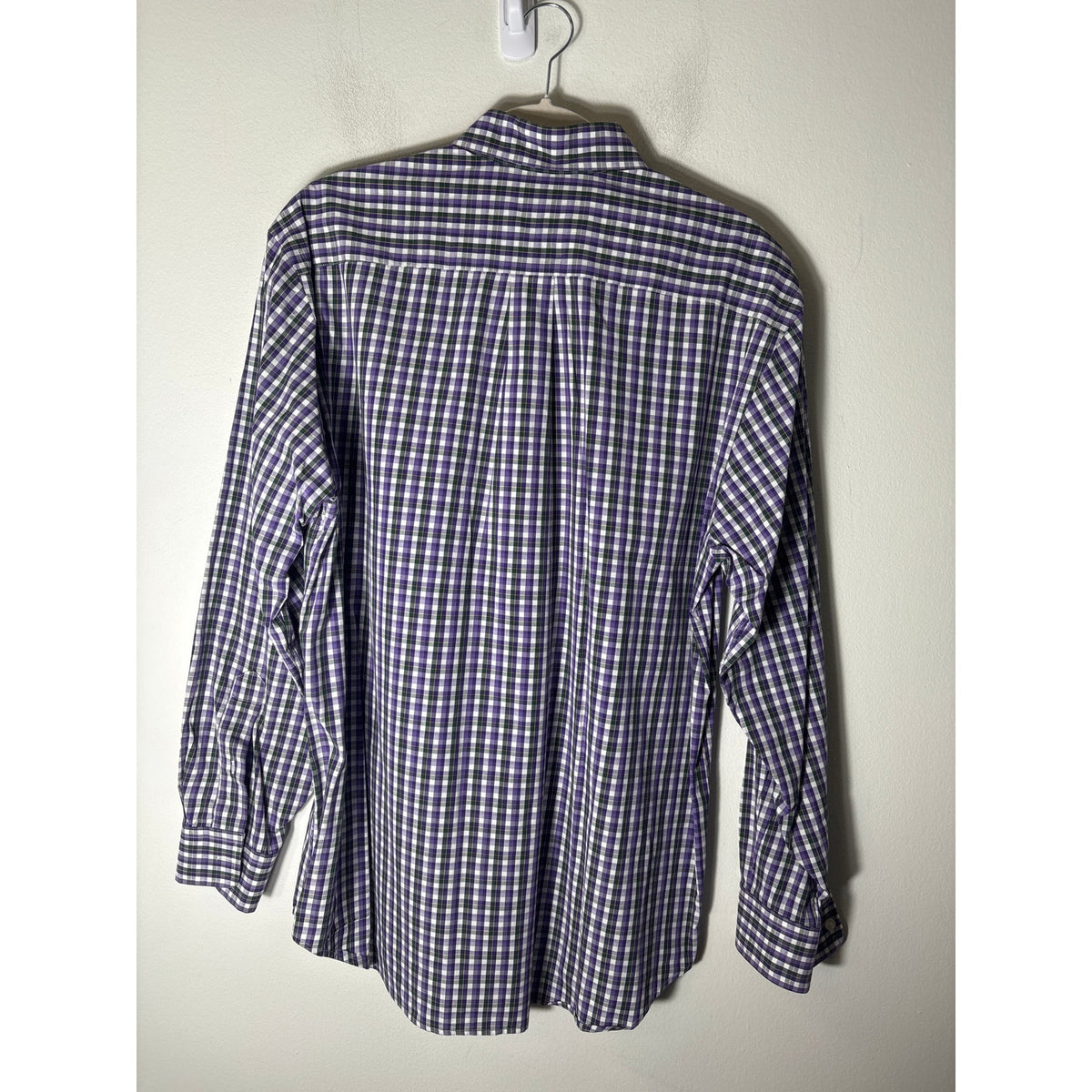 Men's Vineyard Vines Purple Green and White Plaid Tucker Shirt Sz Mq