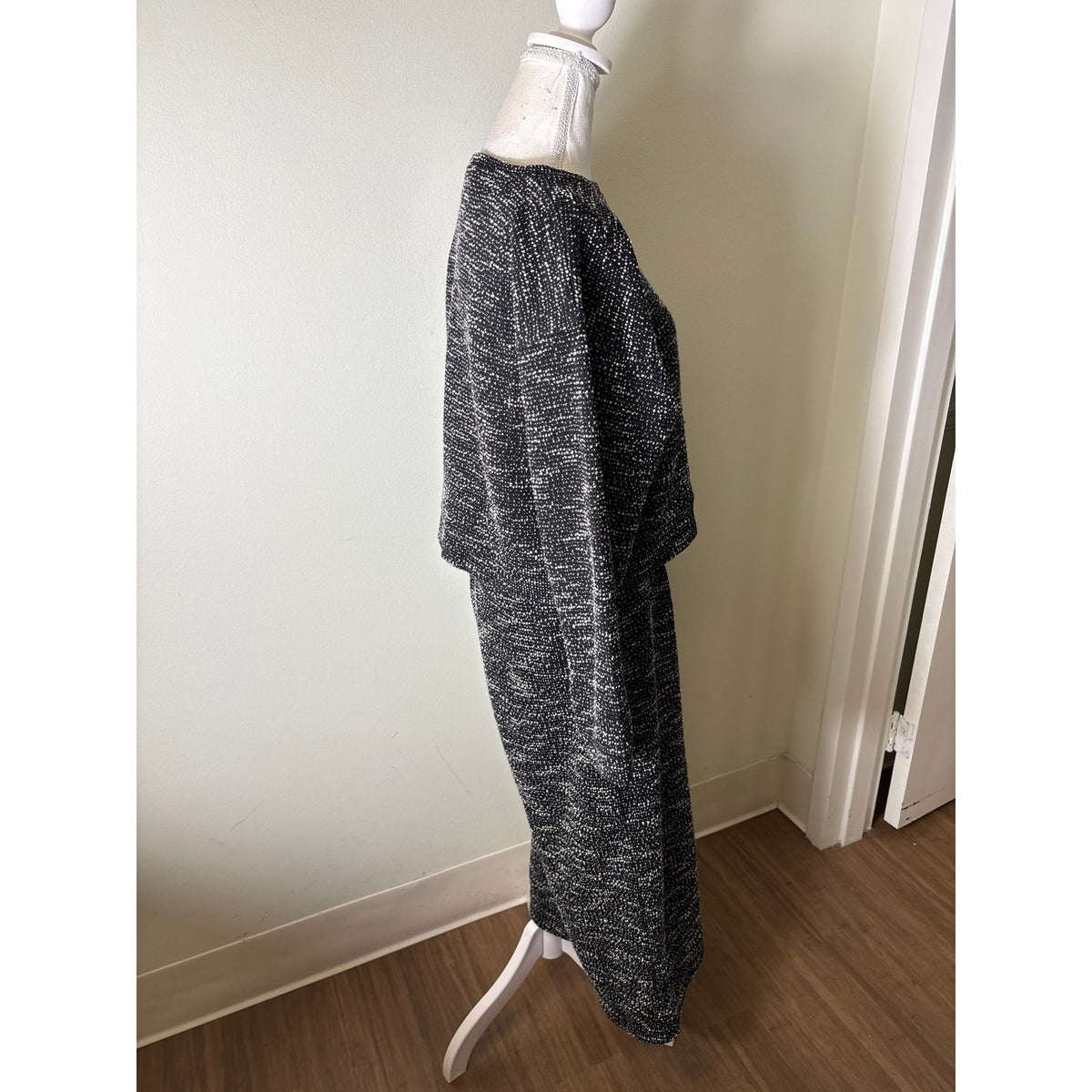 Buru Black and White Knit Top and Bottom Set Sz S/M