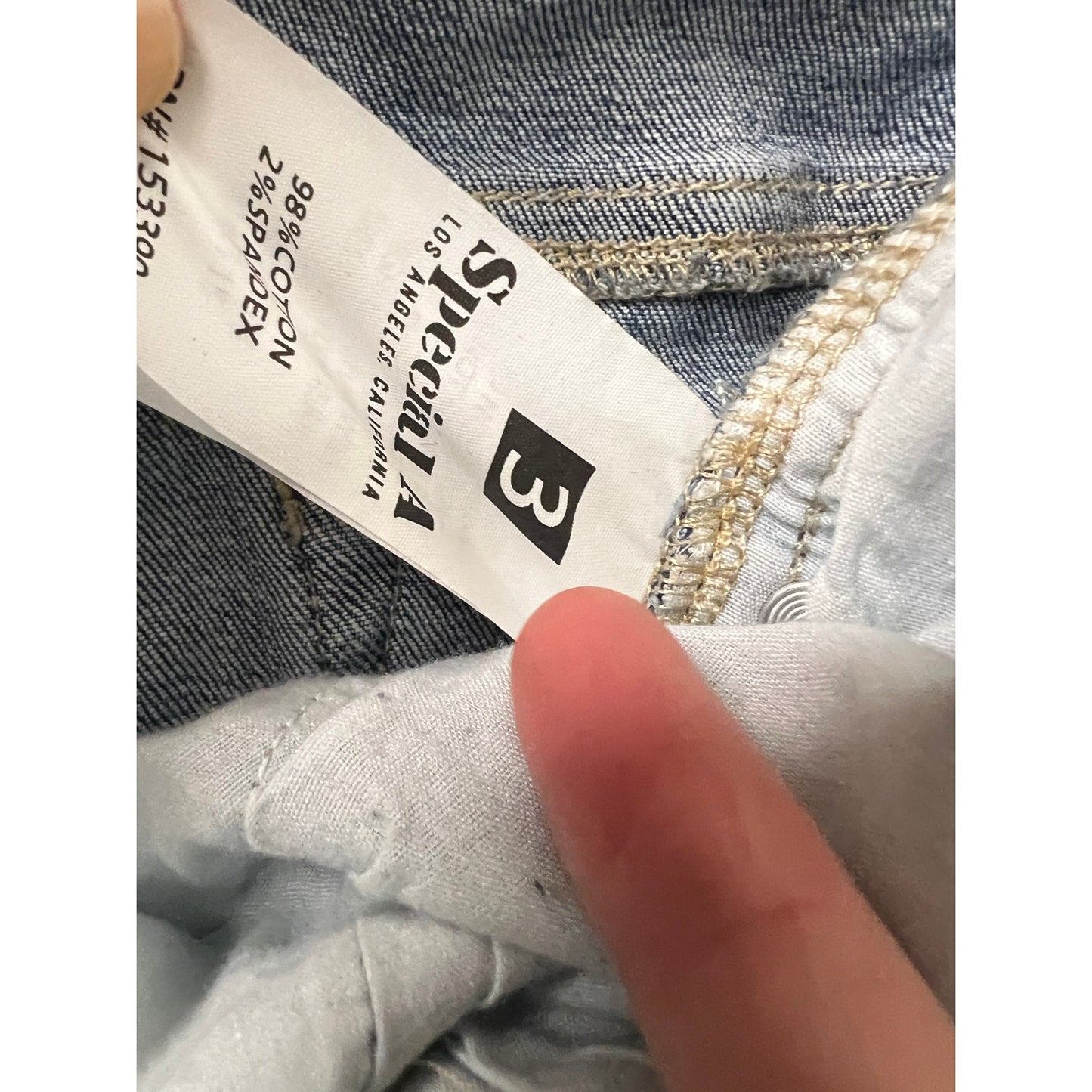 Special A Ripped Straight Leg Blue Jeans Sz 3