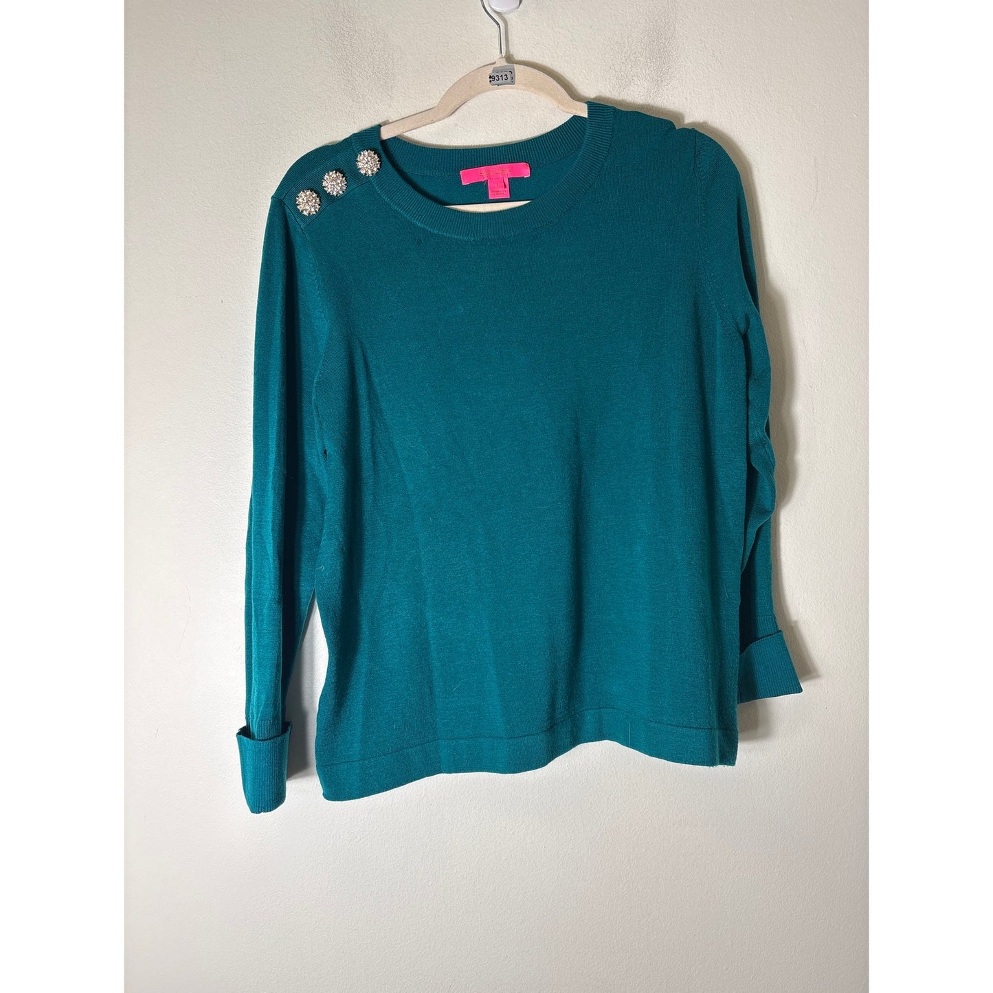 Lill Pulitzer Emerald Green Long Sleeve Sweater Sz L