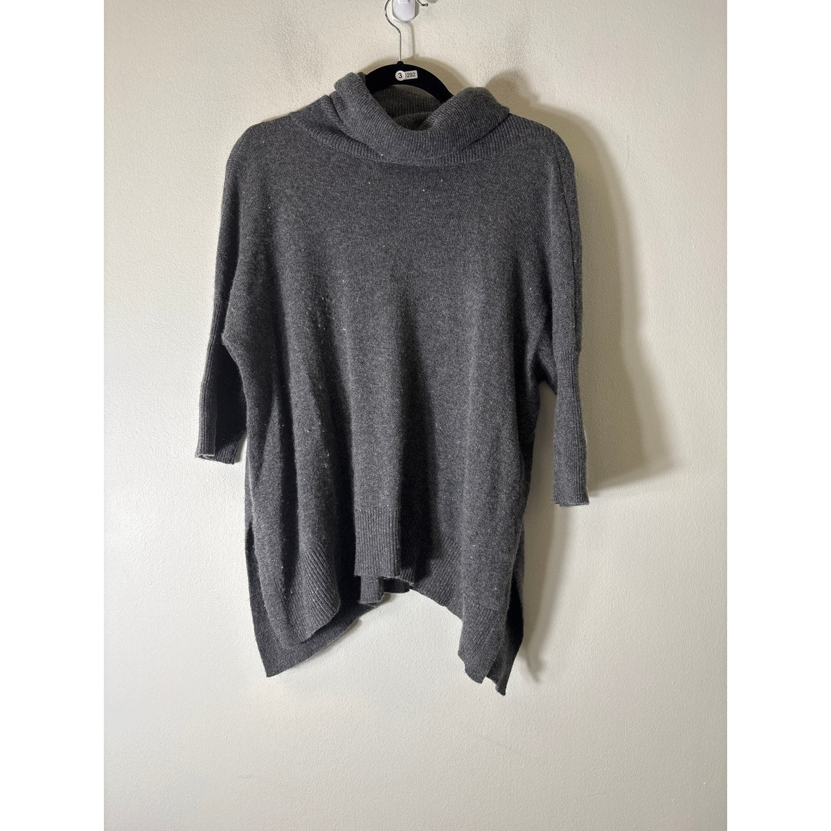 Autumn Cashmere Gray 3/4 Sleeve Cowl Neck Sz S