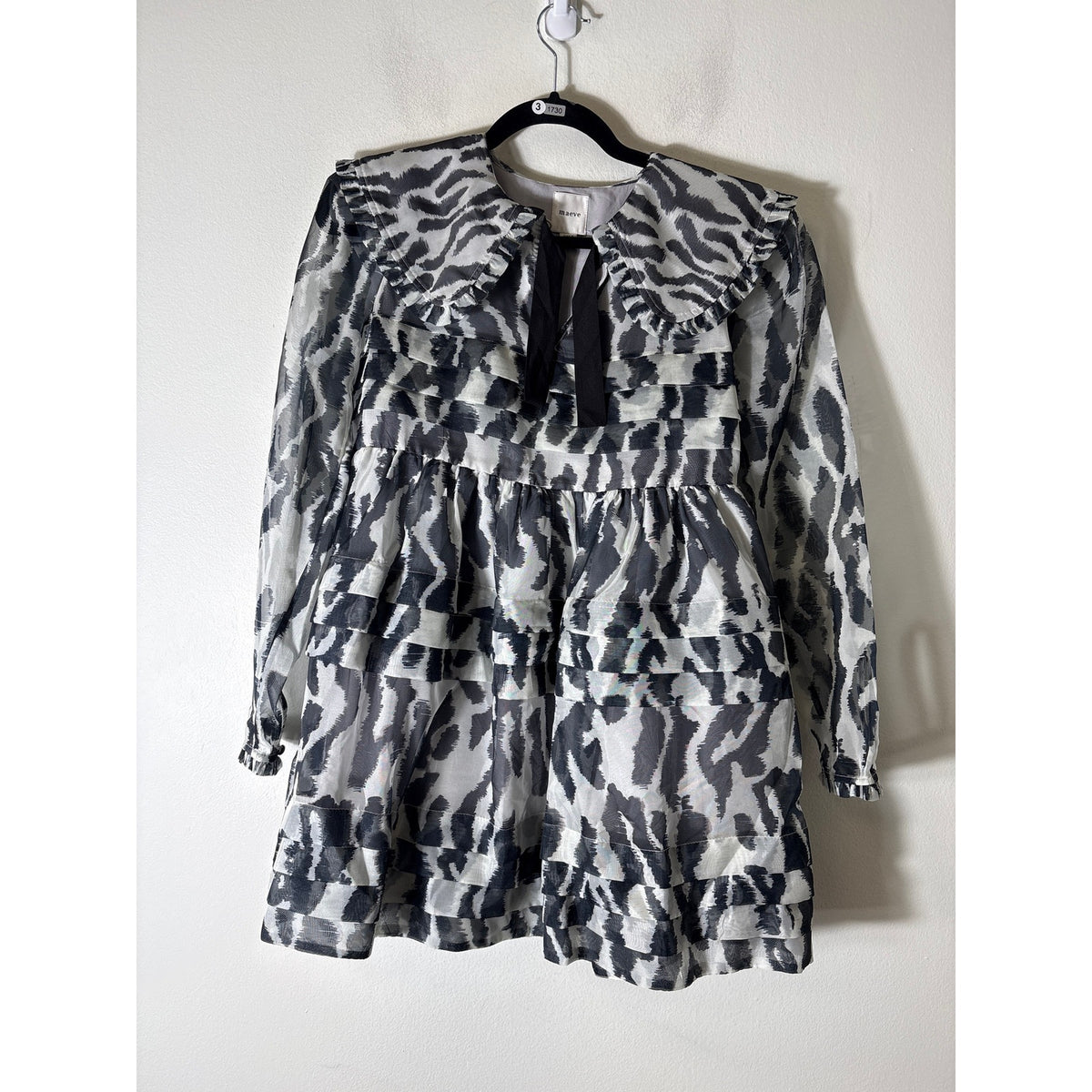 Maeve Black and White Zebra Babydoll Dress Sz XXSP