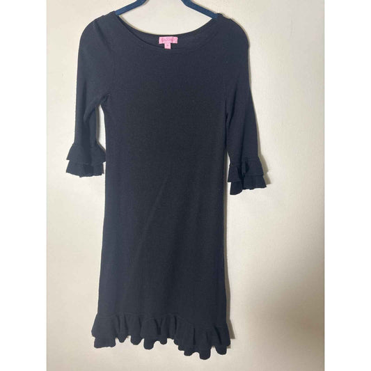 Lilly Pulitzer Black Knit Long sleeve Knee Length Dress Sz