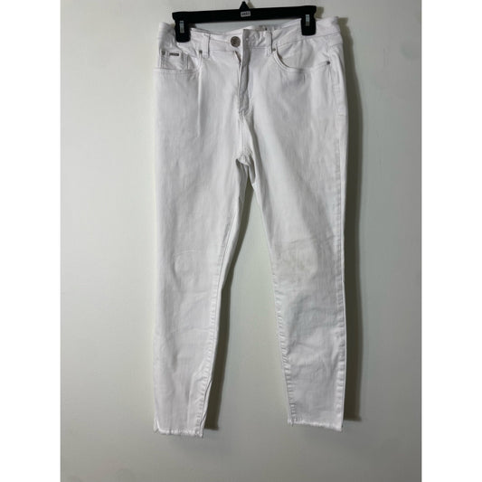 French Dressing Jeans White Fringed Bootcut Jeans Sz 10