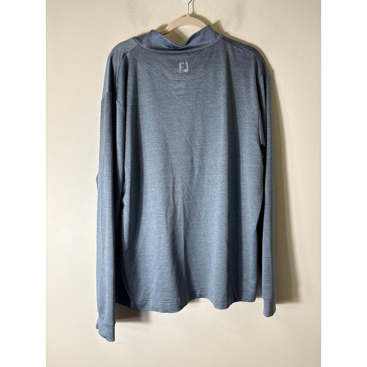 Men's Foot Joy Gray Blue Long Sleeve Quarter Zip Pullover Sz XL
