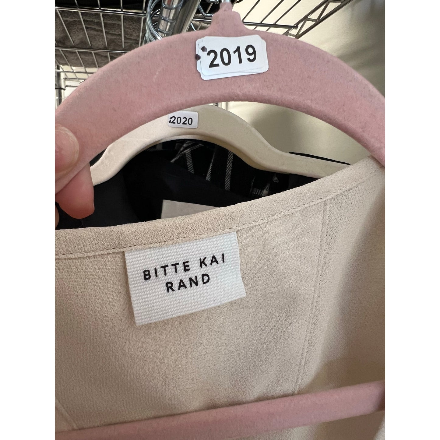 Bitte Kai Rand Short Sleeve Oversized Cream Blouse Sz M