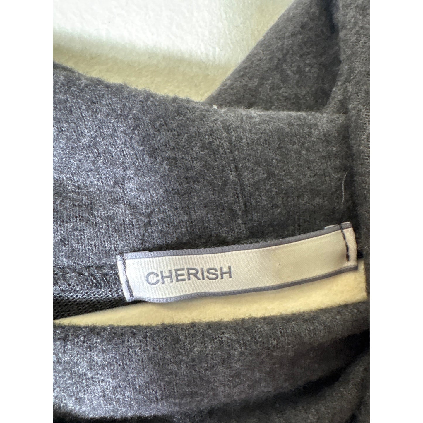 Chrerish Gray Funnel Neck Long Sleeve Shirt Sz S