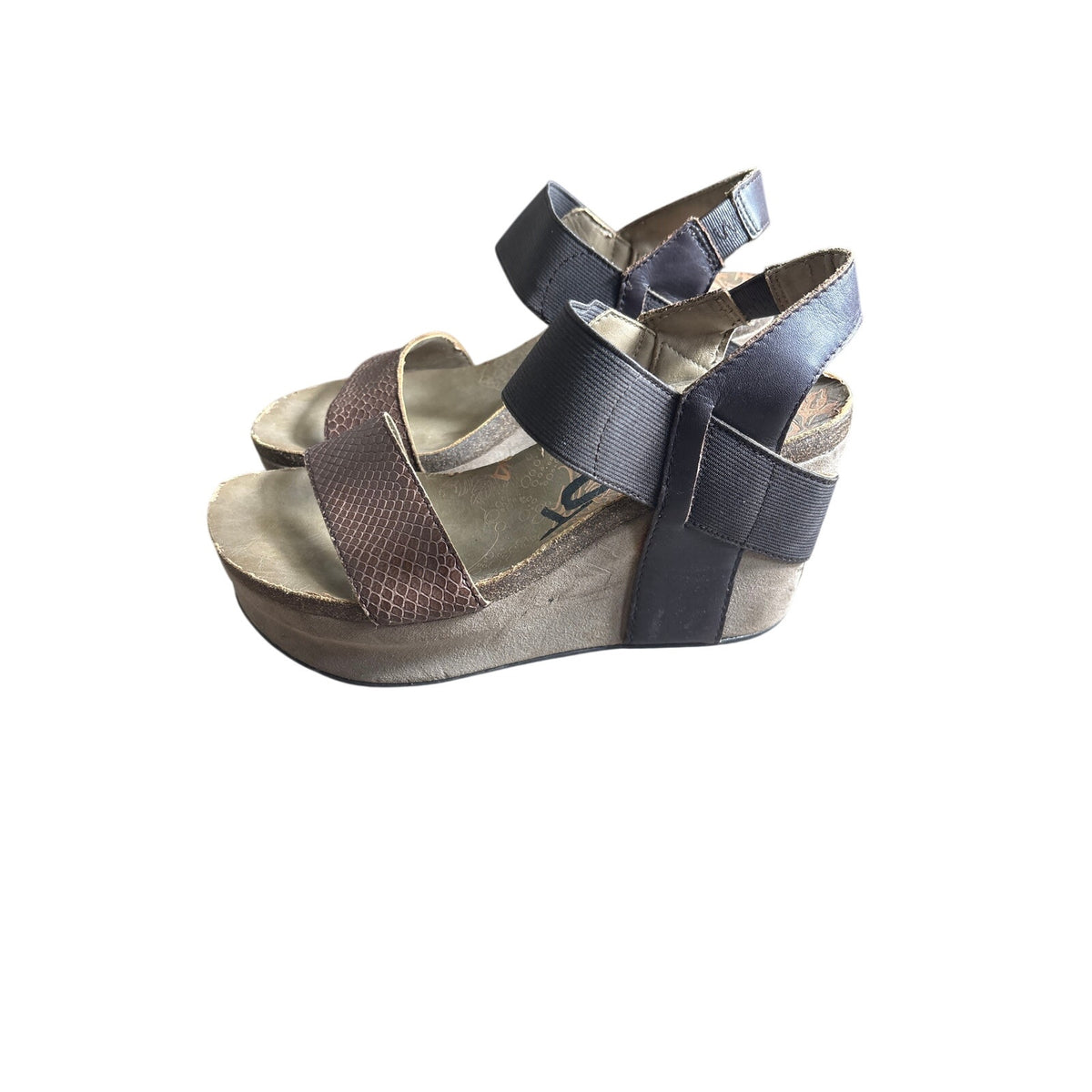 OTBT Dark Brown Wedge Strap Sandals Sz 8