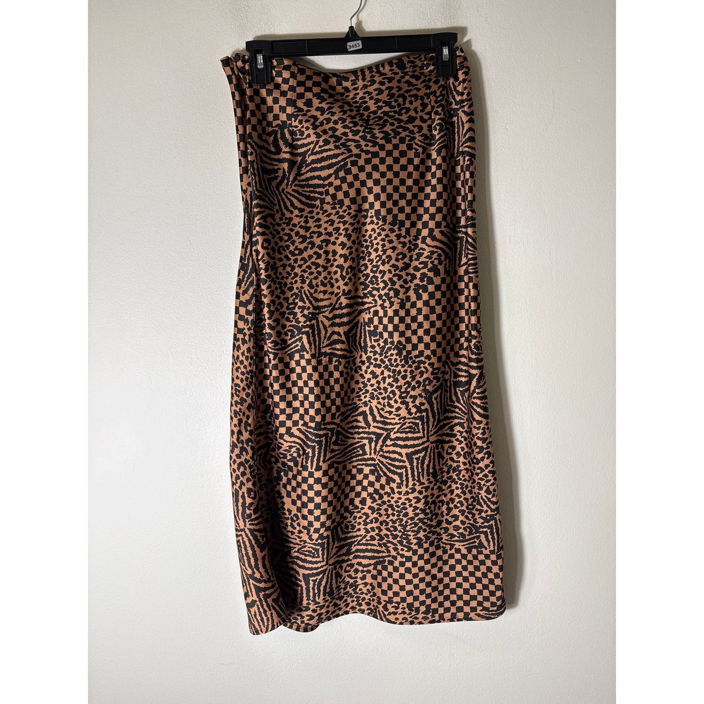 Society Amuse Brown Black Side Zip Maxi Skirt Sz S