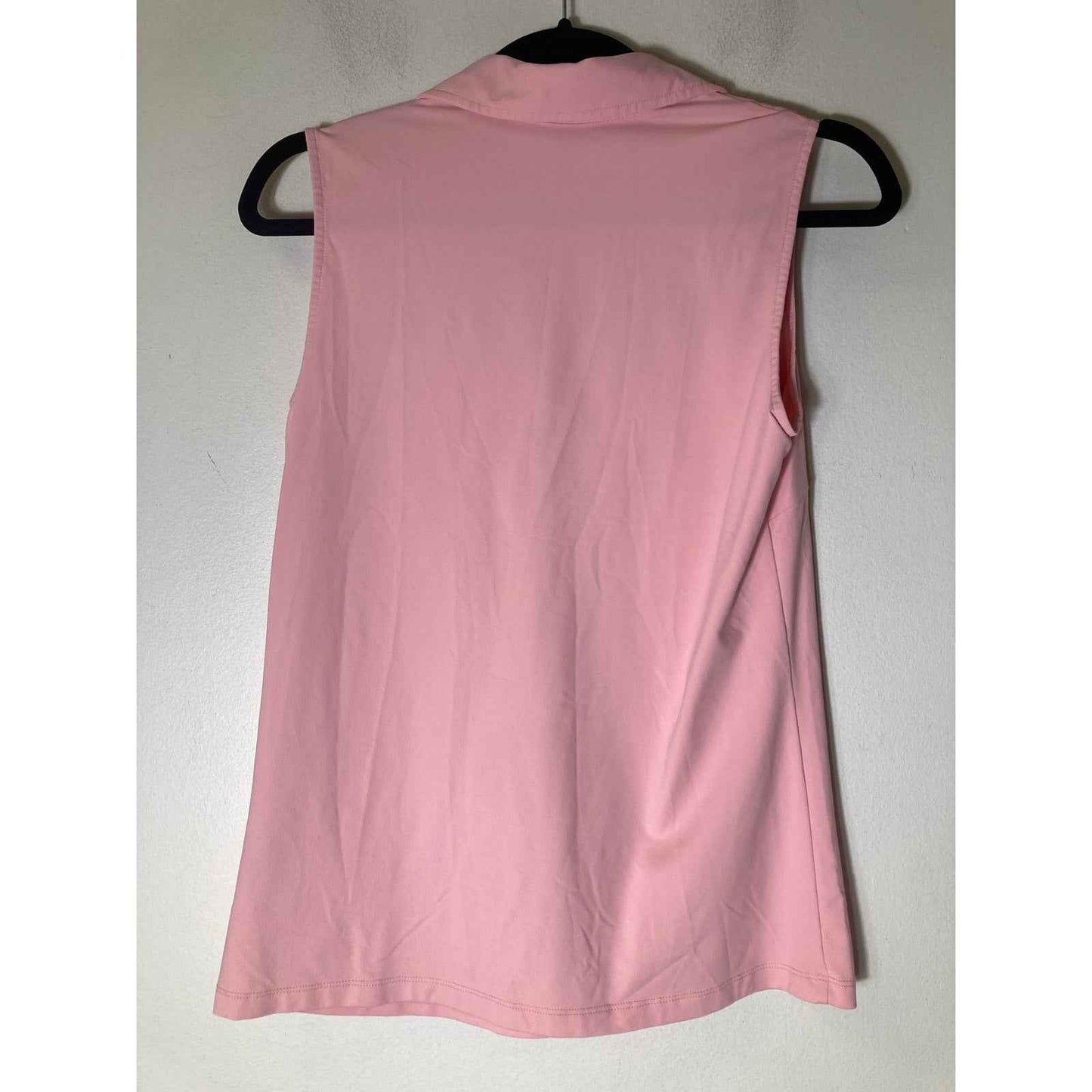 J. McLaughlin Pink Sleeveless Collared V-Neck Shirt Sz S